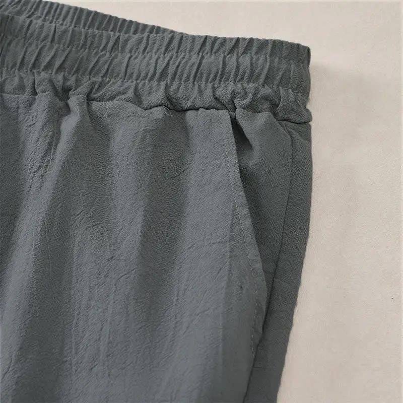 Drawstring Cotton Blend Shorts