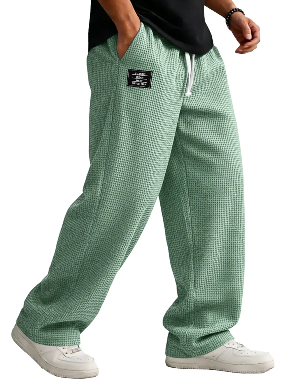 Textured Knit Pull On Trousers