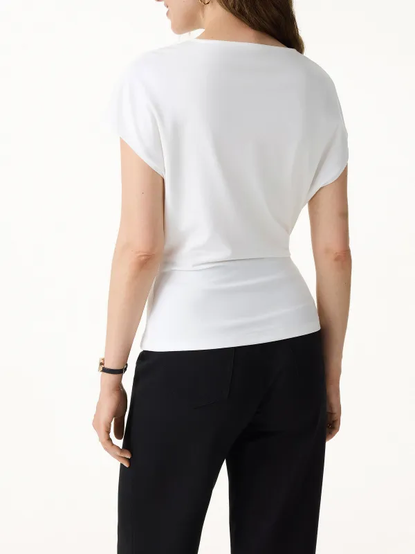 Cooling Ponte Relaxed Round Neck Tucked Top