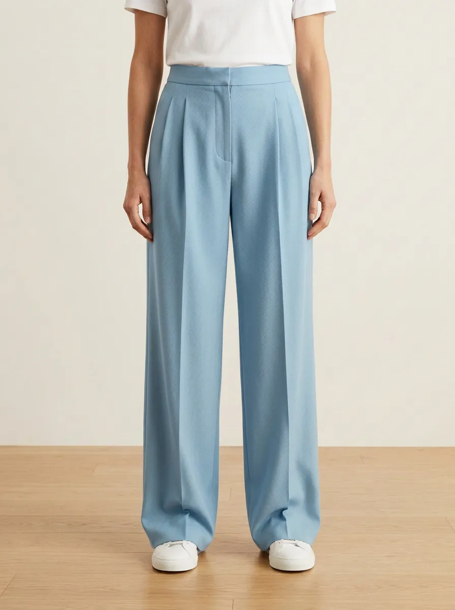 Everyday Elevated Casual Pleated High Rise Wide Leg Trousers