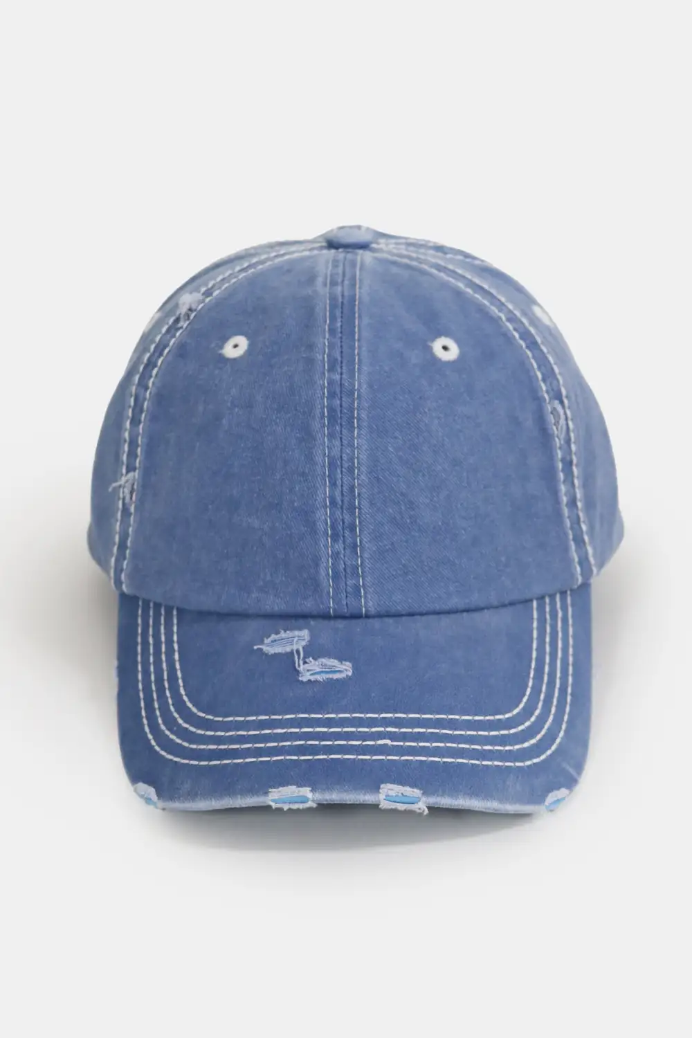 Distressed Denim Baseball Cap