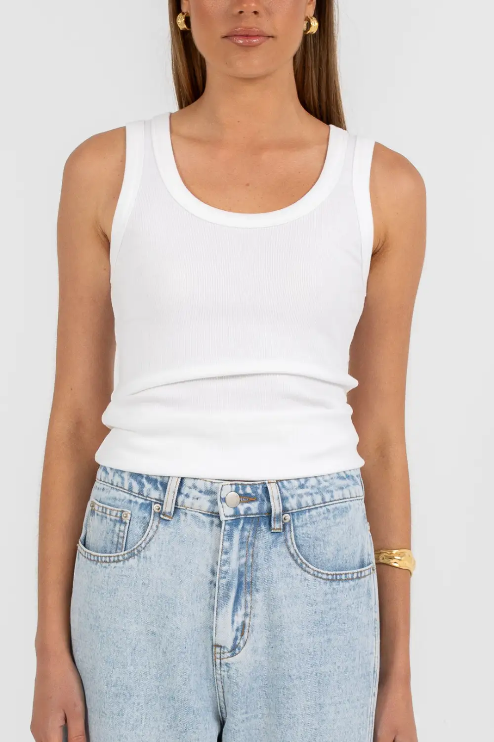 Soft Texture Relaxed Singlet Tank Top