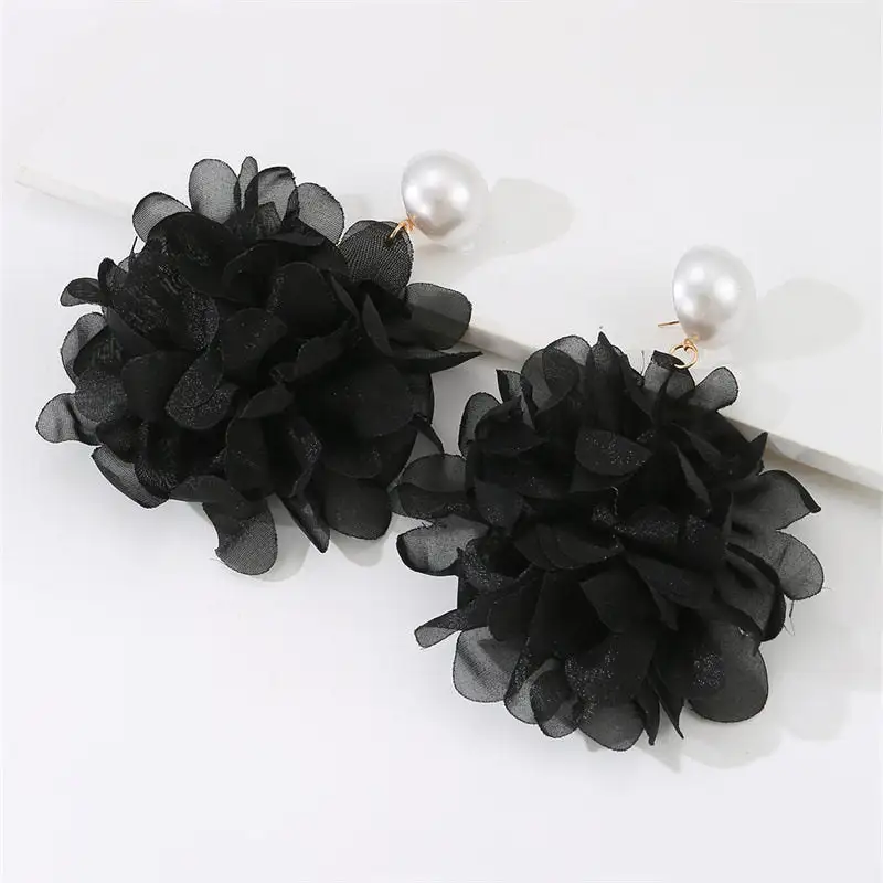 Bohemian Floral Pearl Statement Earrings