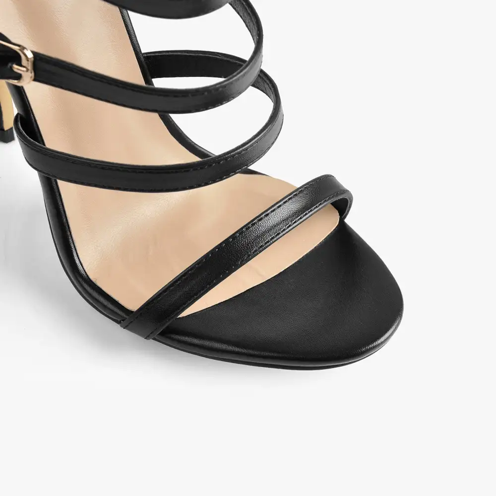 Gladiator Open Toe Zip Stiletto Sandals