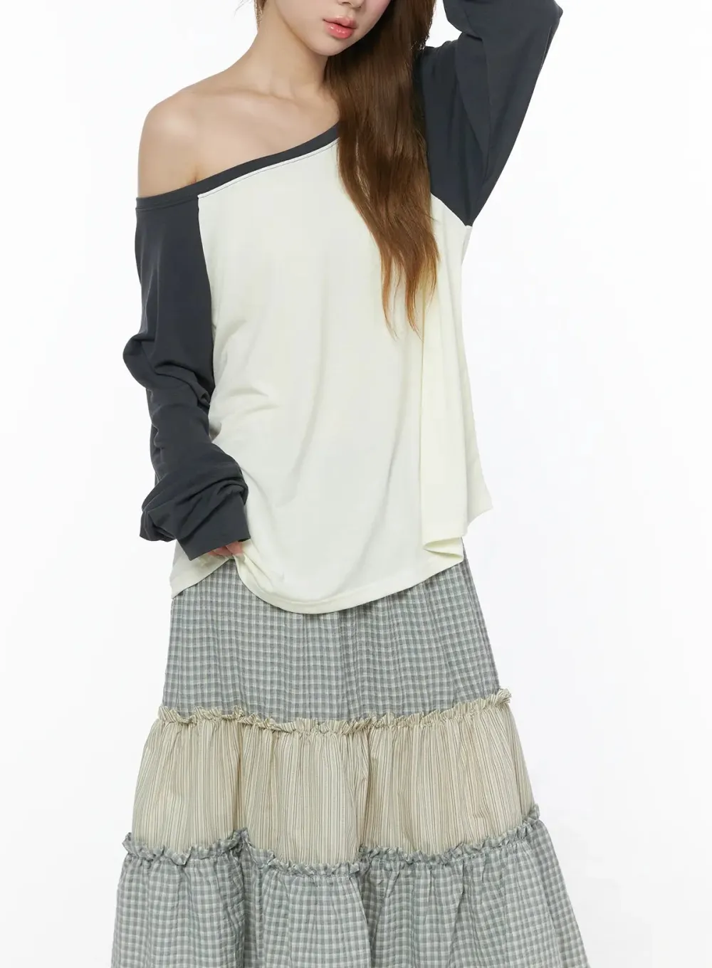 Oversized Asymmetric Off-Shoulder Top