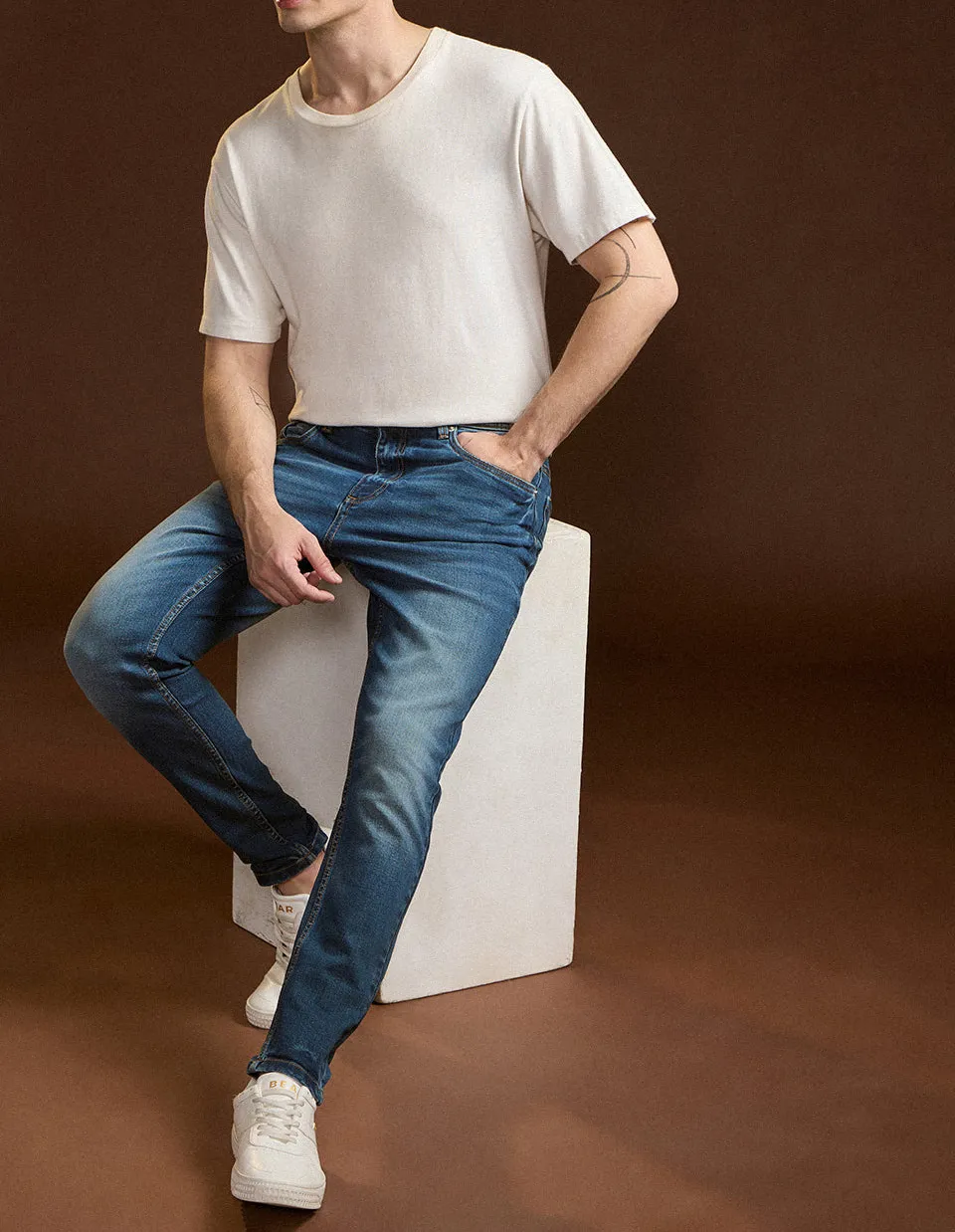Warm Weather Stretch Pocket Cotton Jeans