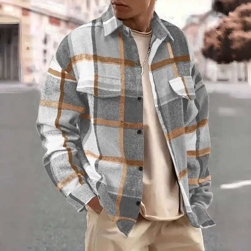 Classic Vintage Flannel Plaid Long Sleeve Shirt