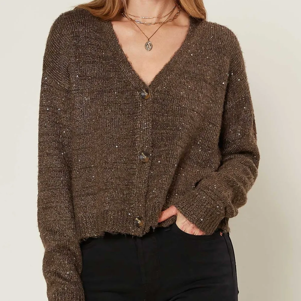 Cardigan With Mixed Sequin