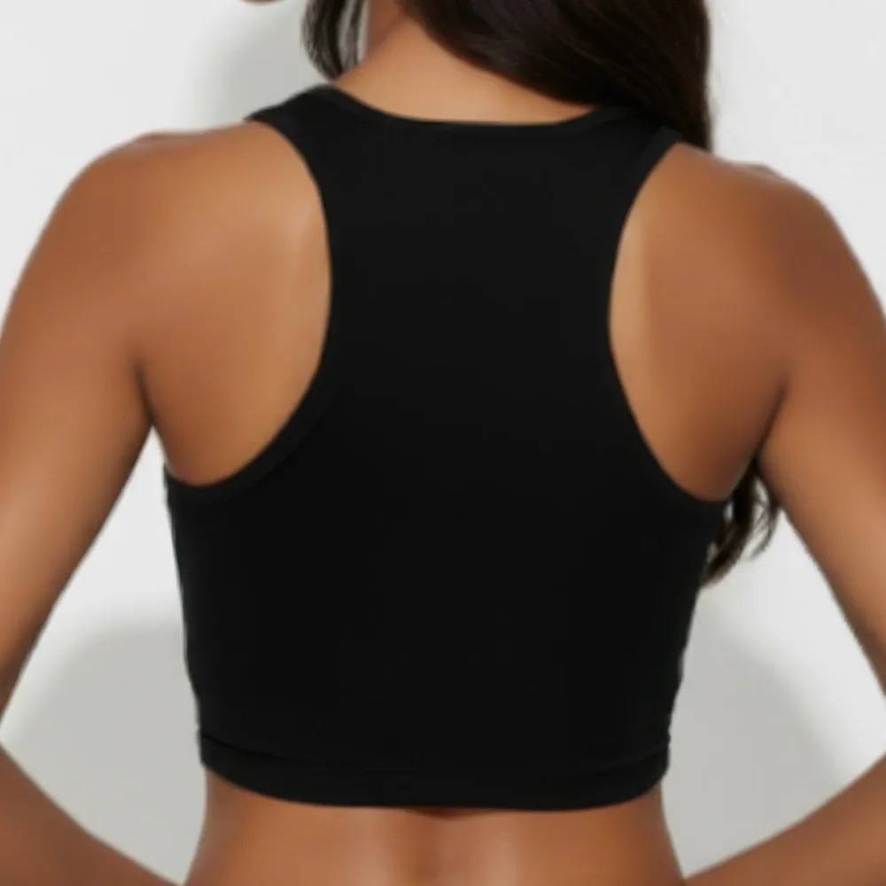 Sheer Mesh Panel Crop Tank Top