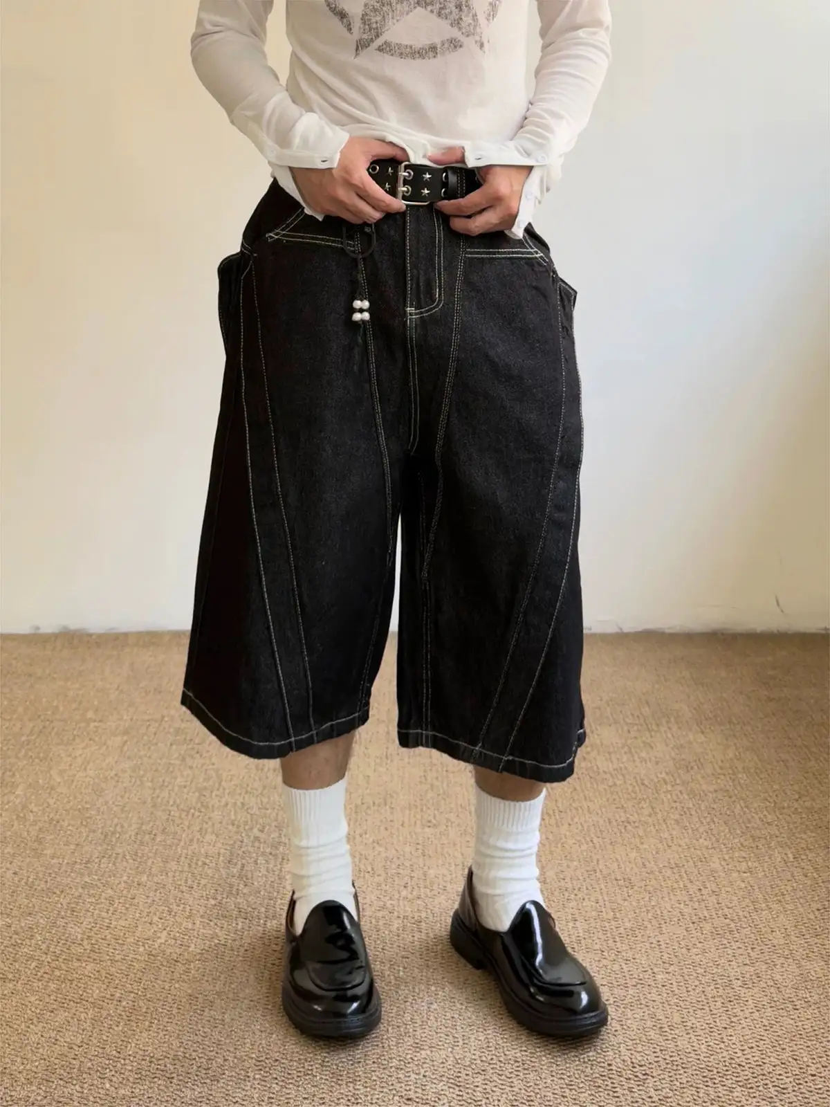 Wide-Leg Multi-Pocket Shorts