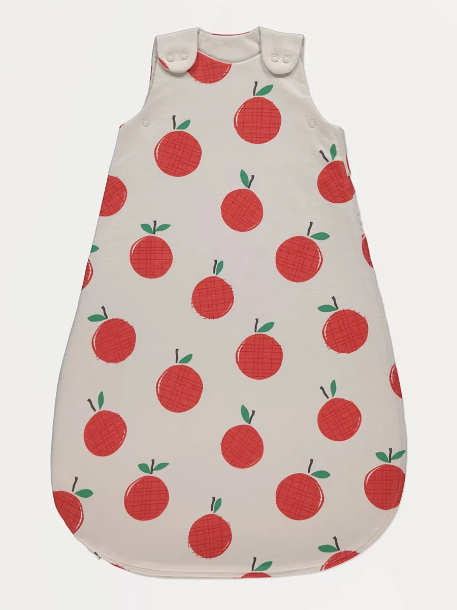 Neutral Apple Print Sleeping Bag 1 Tog
