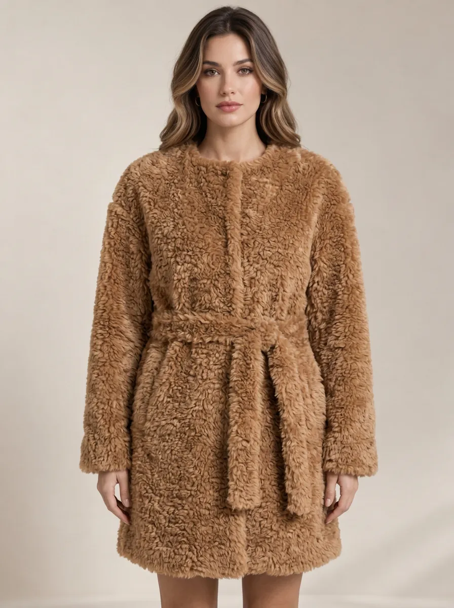 Women's Relaxed Faux Shearling Shearling Style Faux Fur Teddy Coat