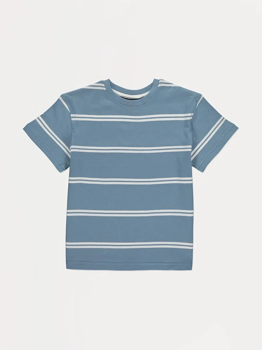 Blue Striped Short Sleeve T-shirt