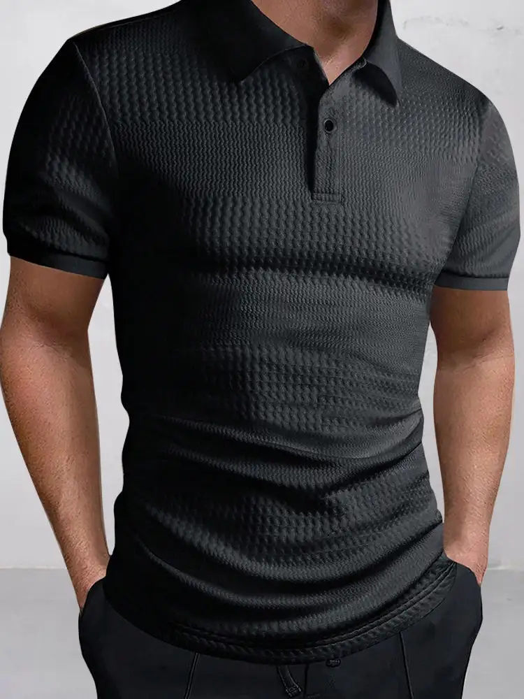 Jacquard Textured Polo Shirt