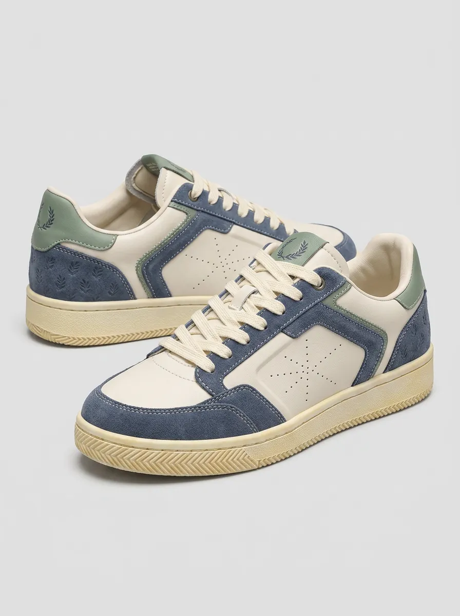 Men's Laurel Wreath Suede Panel Colorblock Printed Sneakers