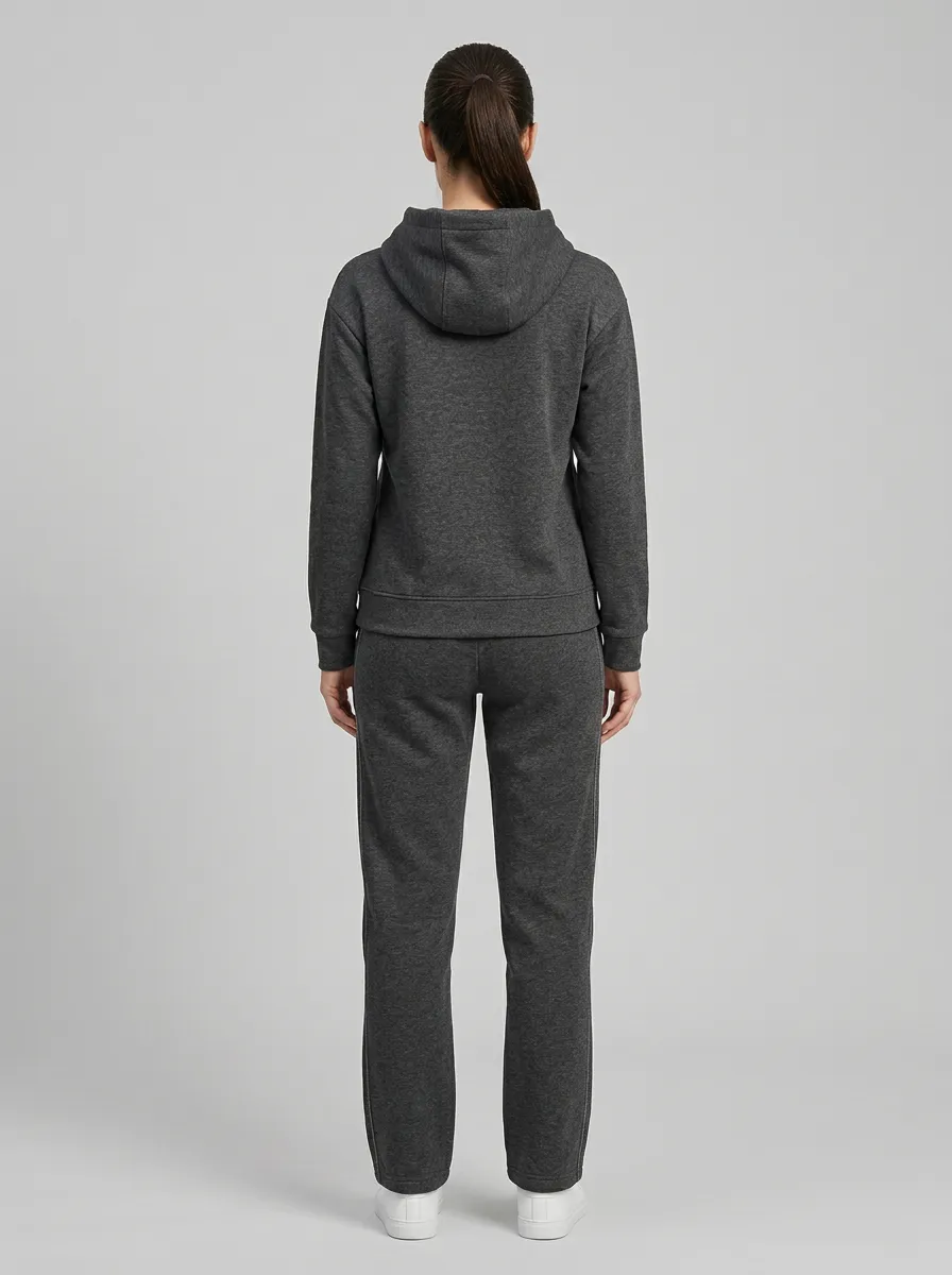 Women's Minimalist Pullover Hoodie Straight-Leg Warm Set