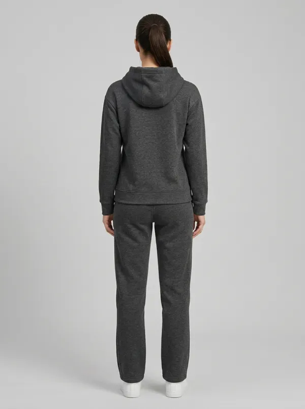 Women's Minimalist Pullover Hoodie Straight-Leg Warm Set