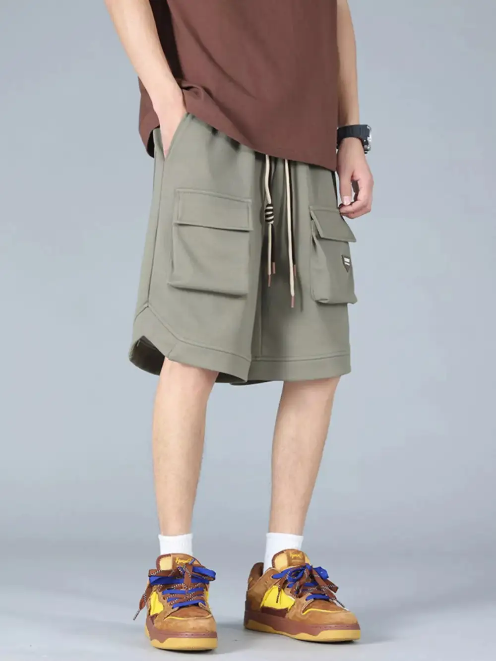 Casual Cargo Shorts with Drawstring