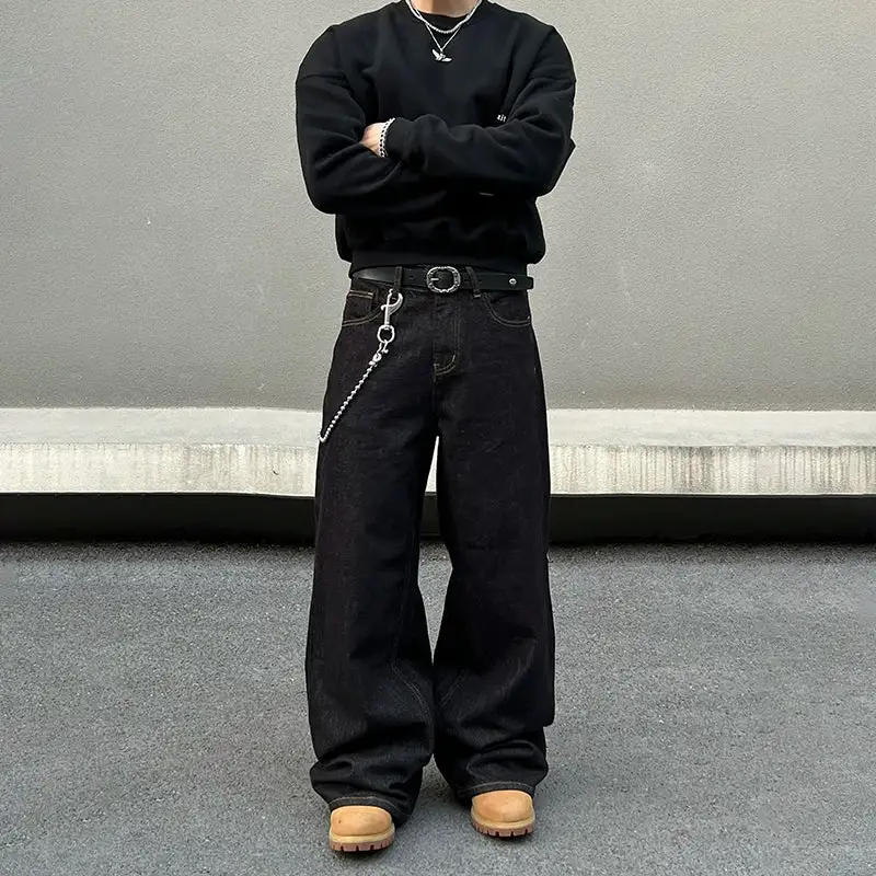 Straight-Leg Washed Zip-Detail Jeans
