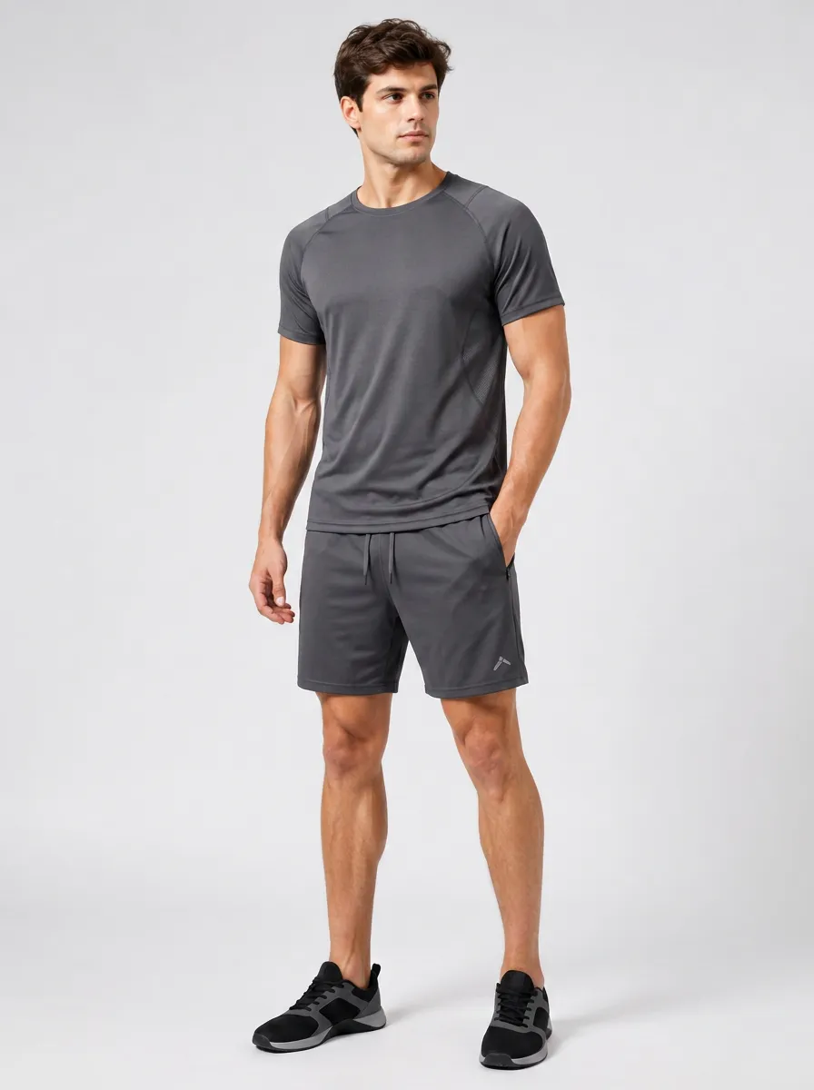 Men's Clean Printed Workout Gym Set