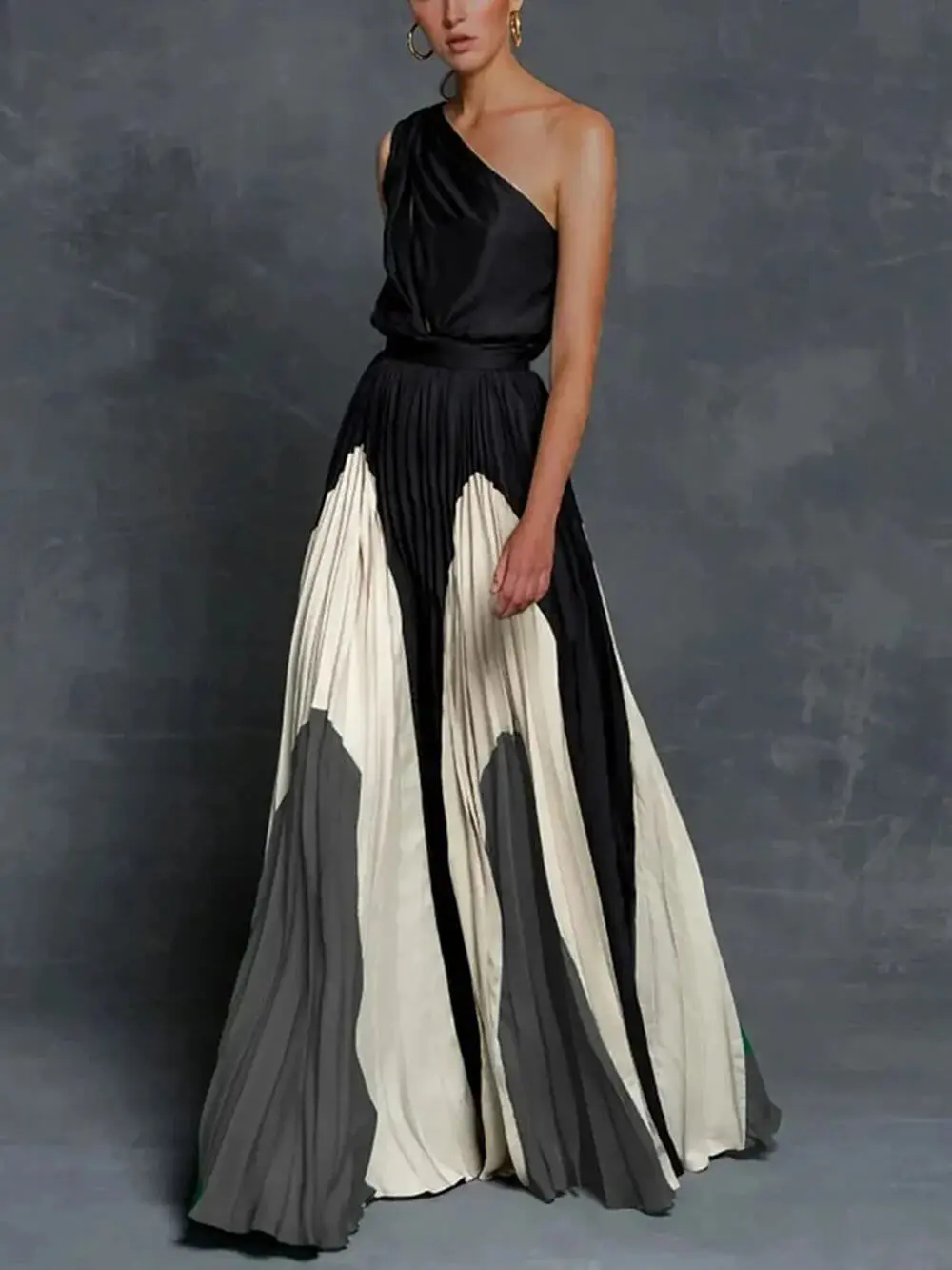 One Shoulder Ruched Maxi Dress
