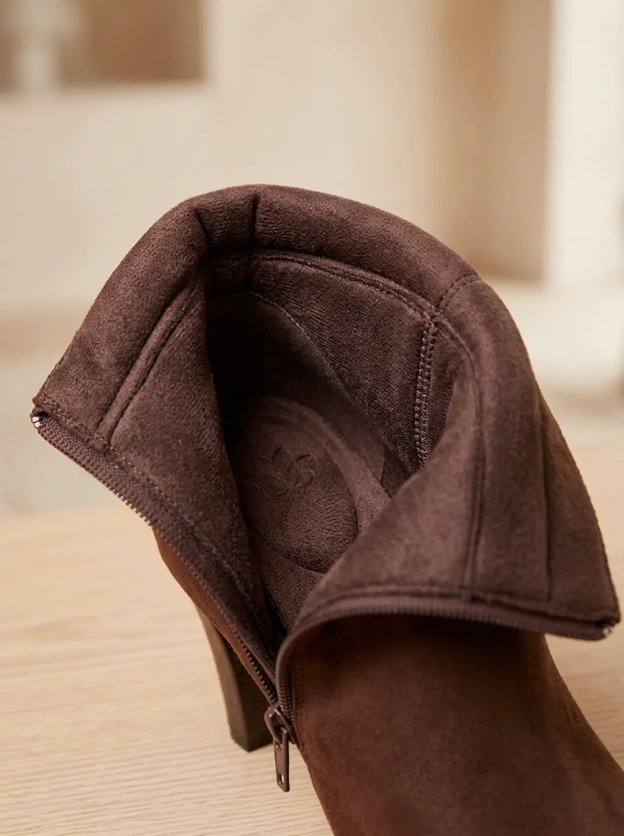 Buckle-Strap Buckle-Detail Pointed-Toe Women's High-Heel Ankle Boots