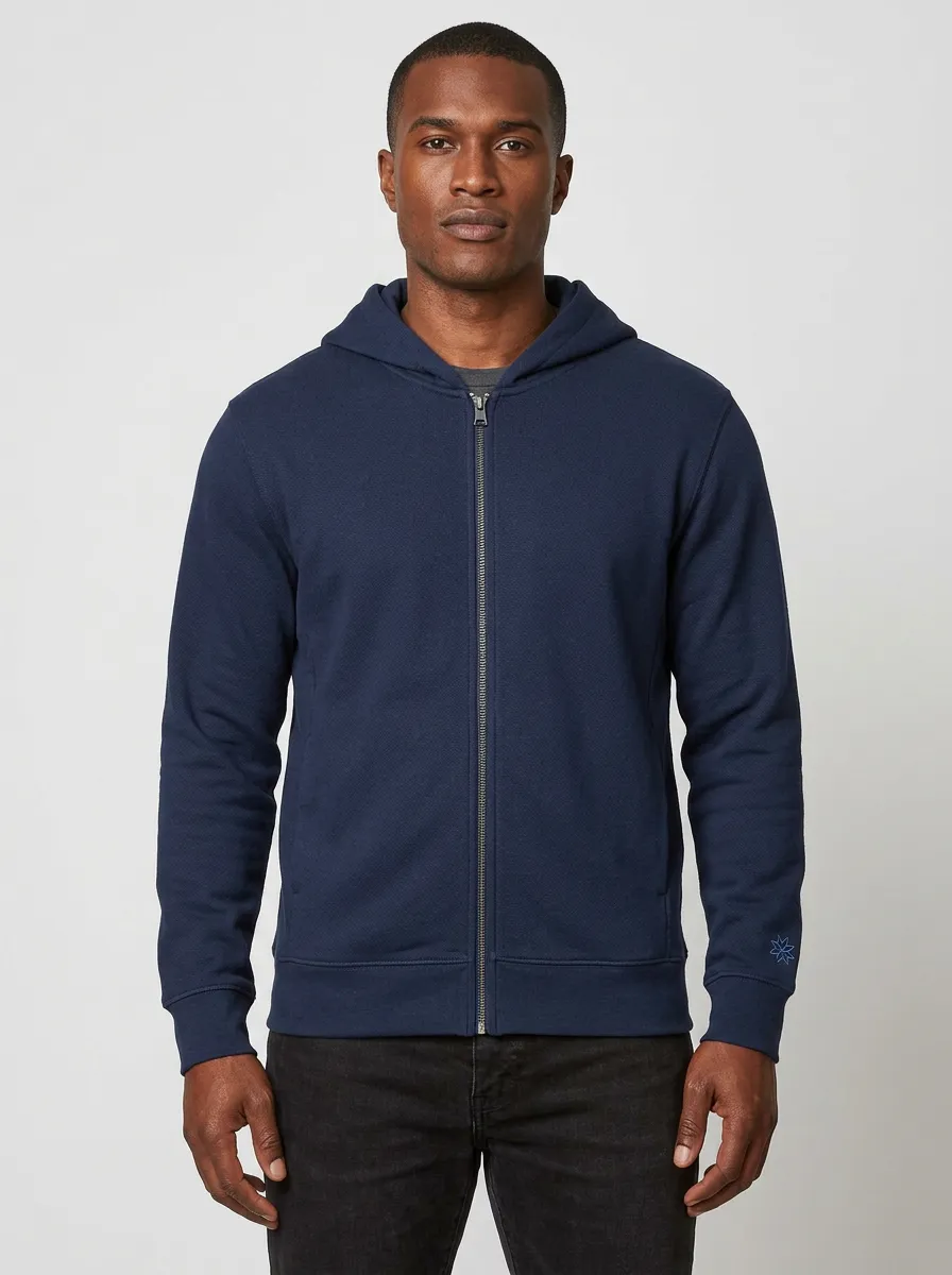 Men's Star Detail Graphic Full-Zip Hoodie