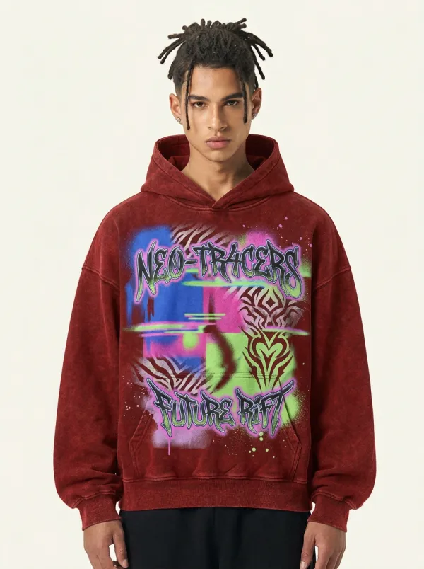 Men's Contemporary Streetwear Graffiti Hoodie