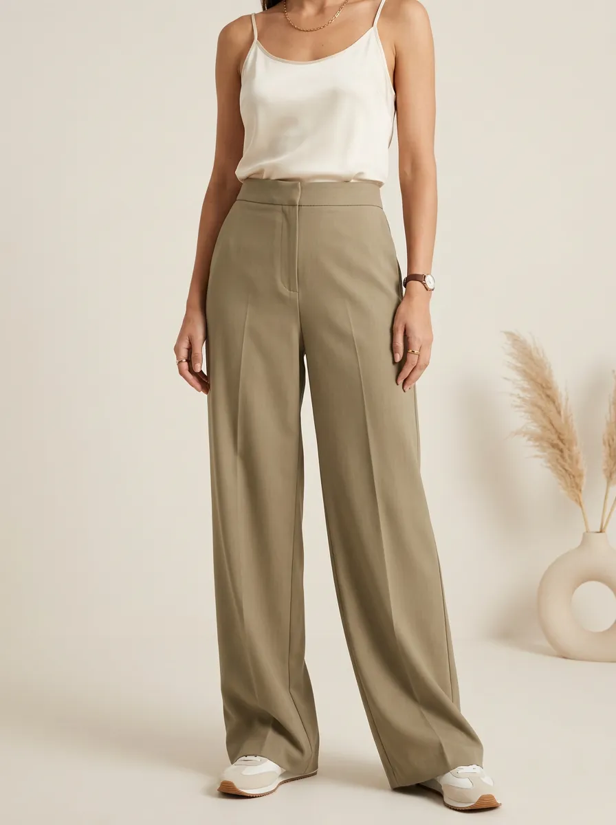 Minimal Relaxed Women's Wide-Leg Trousers