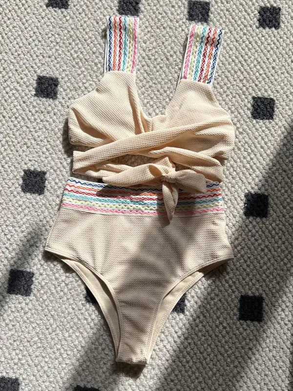 Rainbow Ribbon Series High Waisted Bikini Swim Set