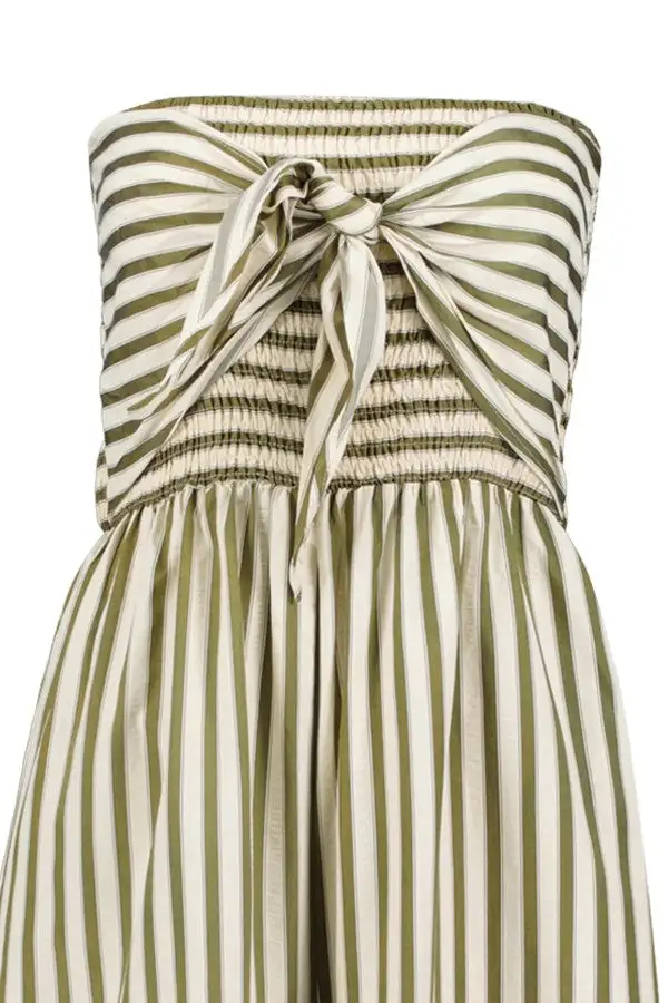 Black White Stripe Tie Front Jumpsuit