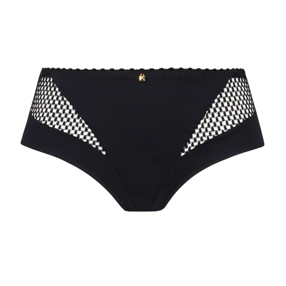 Women's Full Coverage High Waist Elastic Waistband Cotton Gusset Lace Mesh Cotton Soft Fabric Brief Panty