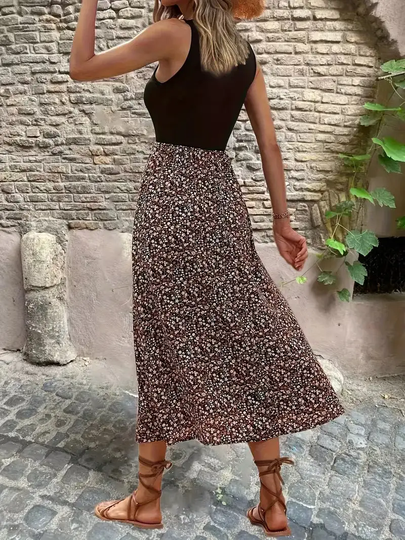 Floral A-Line Bohemian Maxi Dress