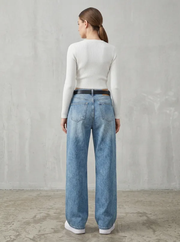 Women's Modern Casual Wide Leg Denim Baggy Jeans