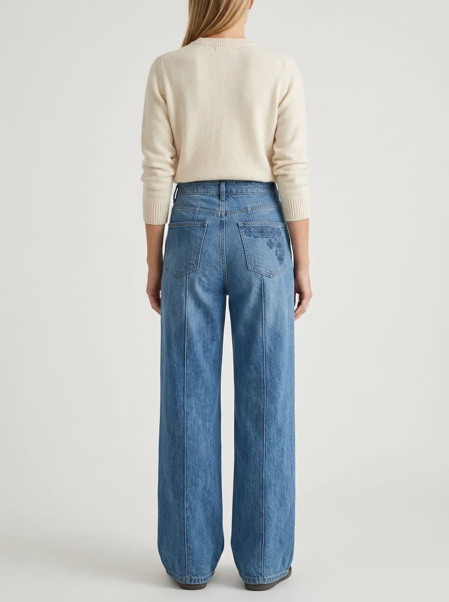 Women's Wide Leg Casual Denim Jeans