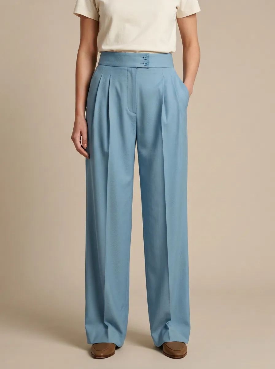 Weekend Pleated High Rise Wide Leg Trousers