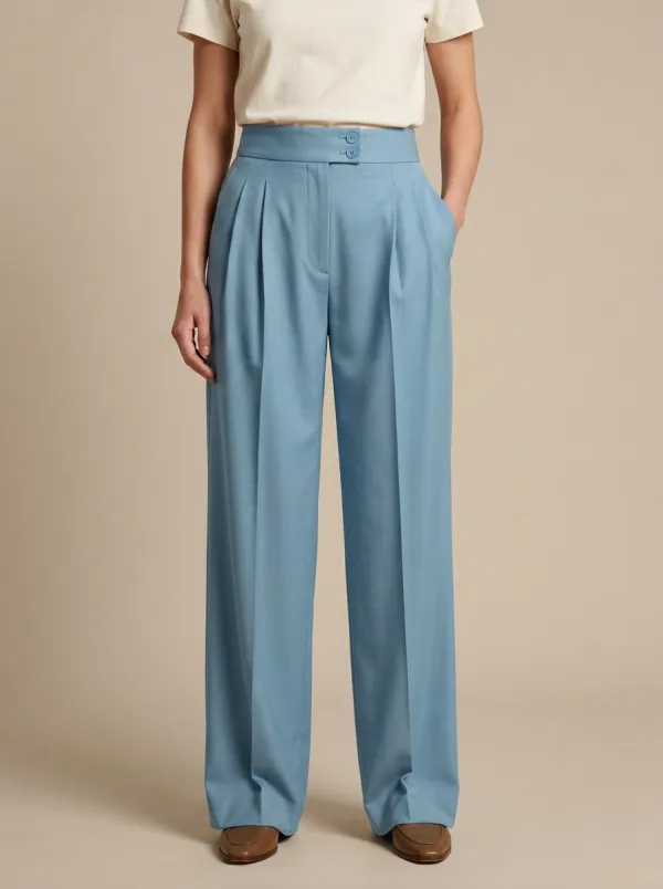 Weekend Pleated High Rise Wide Leg Trousers