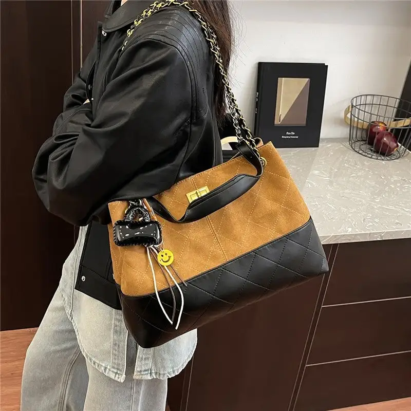Vintage Crossbody Satchel with Charm