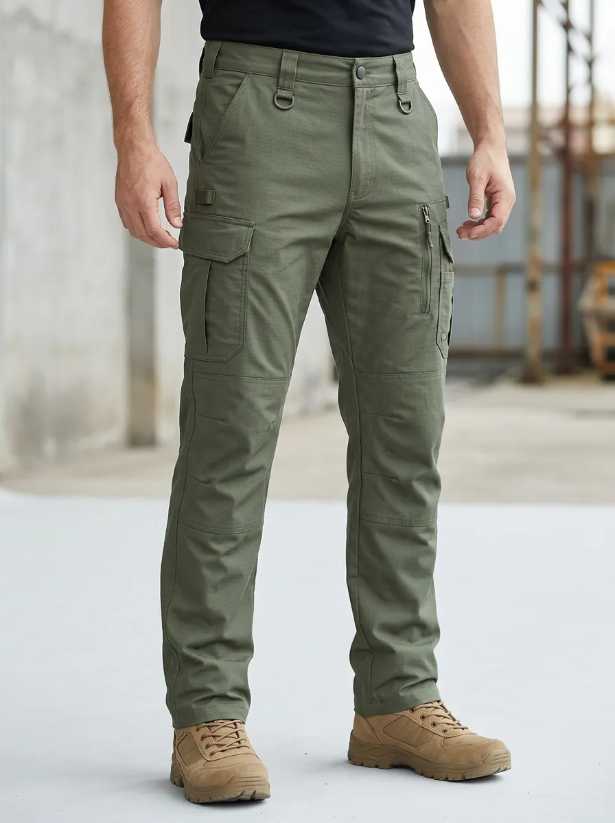 Classic Workwear-Style Men's Multi-Pocket Waterproof Tactical Cargo Pants