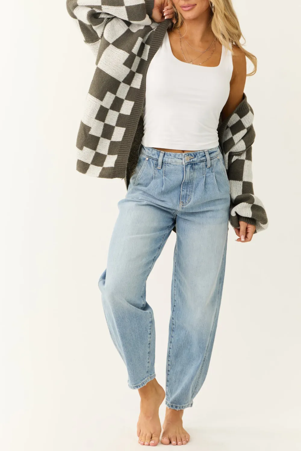 Light Wash High Rise Baggy JEANS