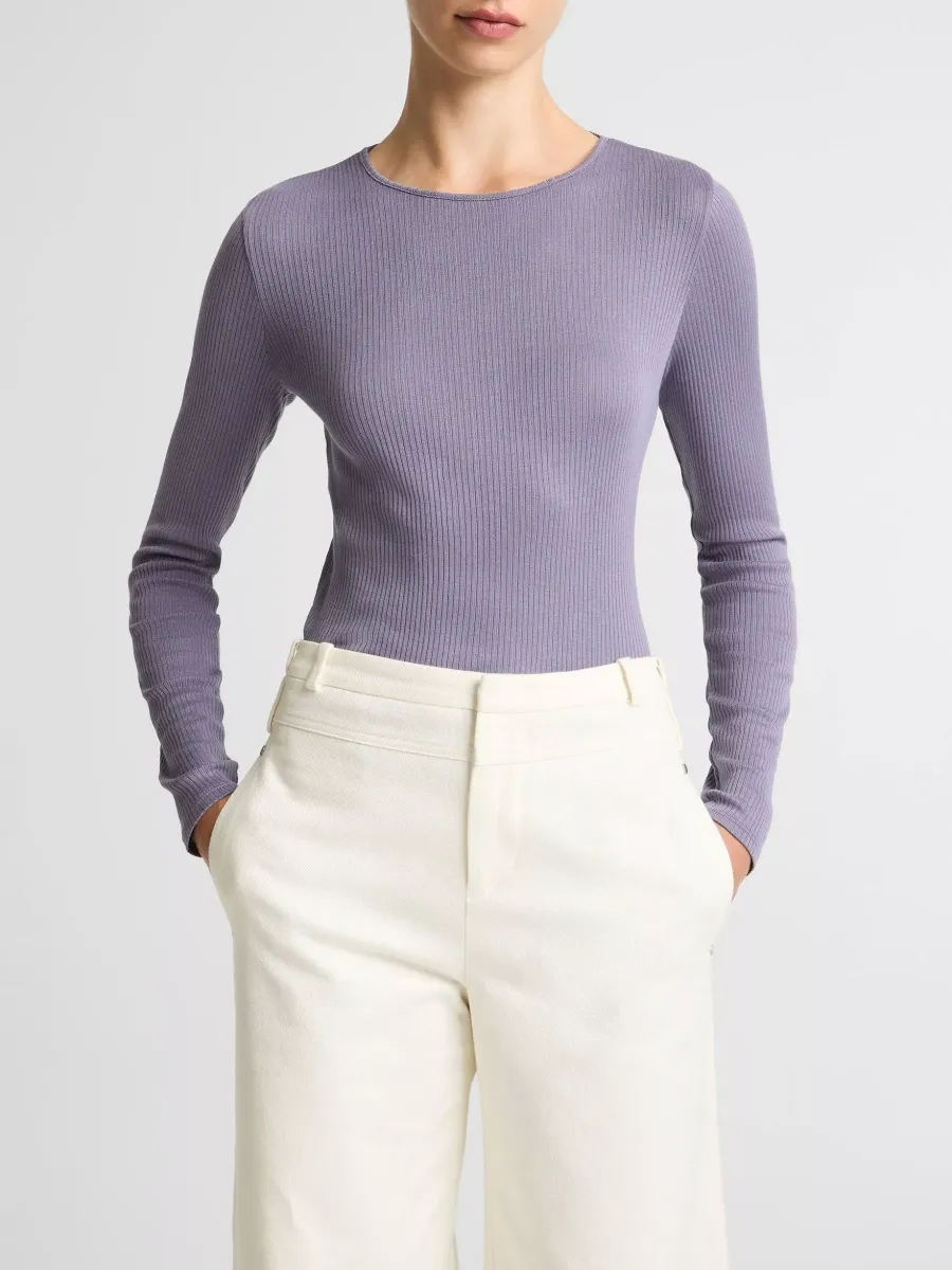Ribbed Round Neck Tee