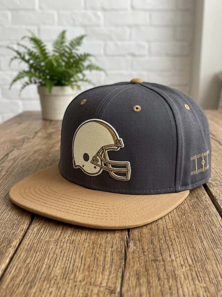Men's Field Football Fan Helmet Embroidered Snapback Cap