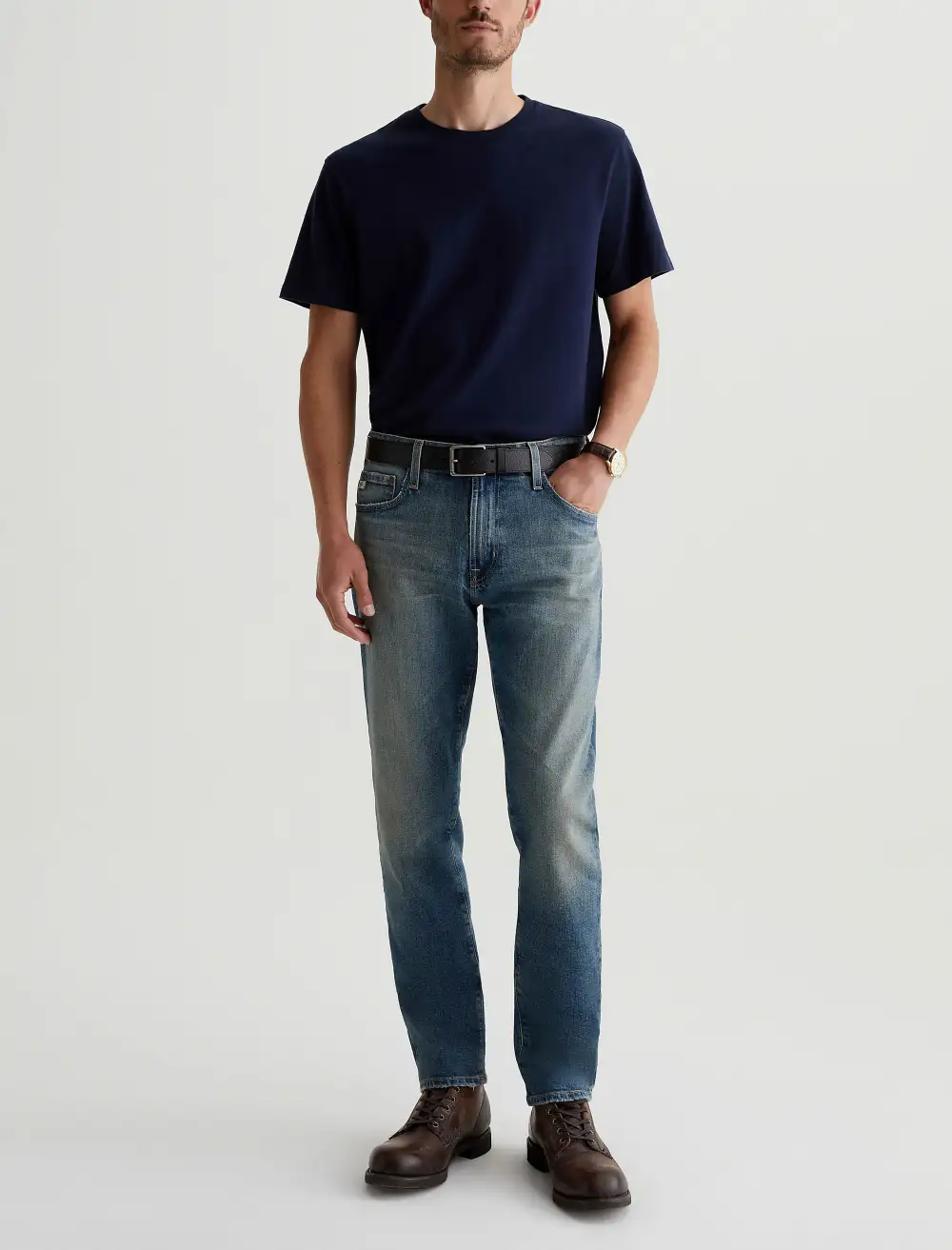 Men's Modern Slim Mid Rise Vintage Finish Jeans