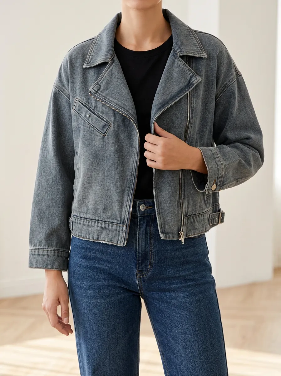 Fitted Women's Denim Layering Jacket