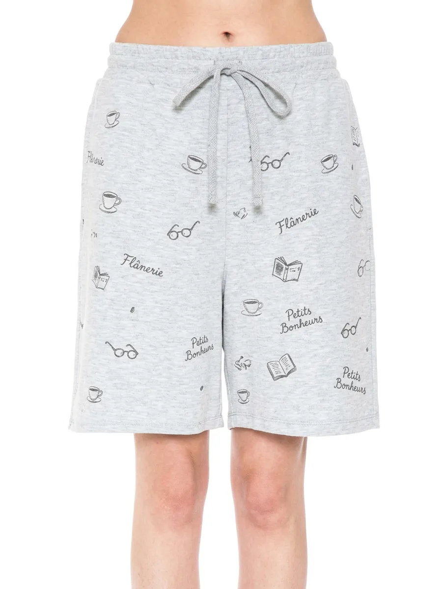 Women's Book Coffee Lover Flanerie Printed Shorts