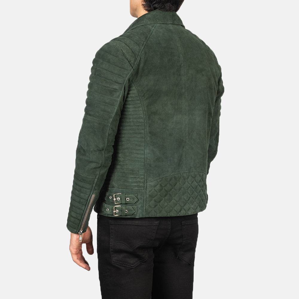Men's Structured Biker Suede Jacket