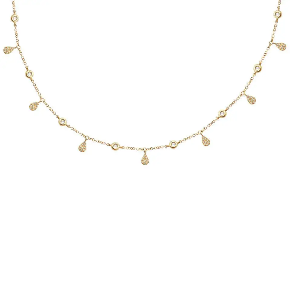 Contemporary Fine Detail Classic Diamond Necklace