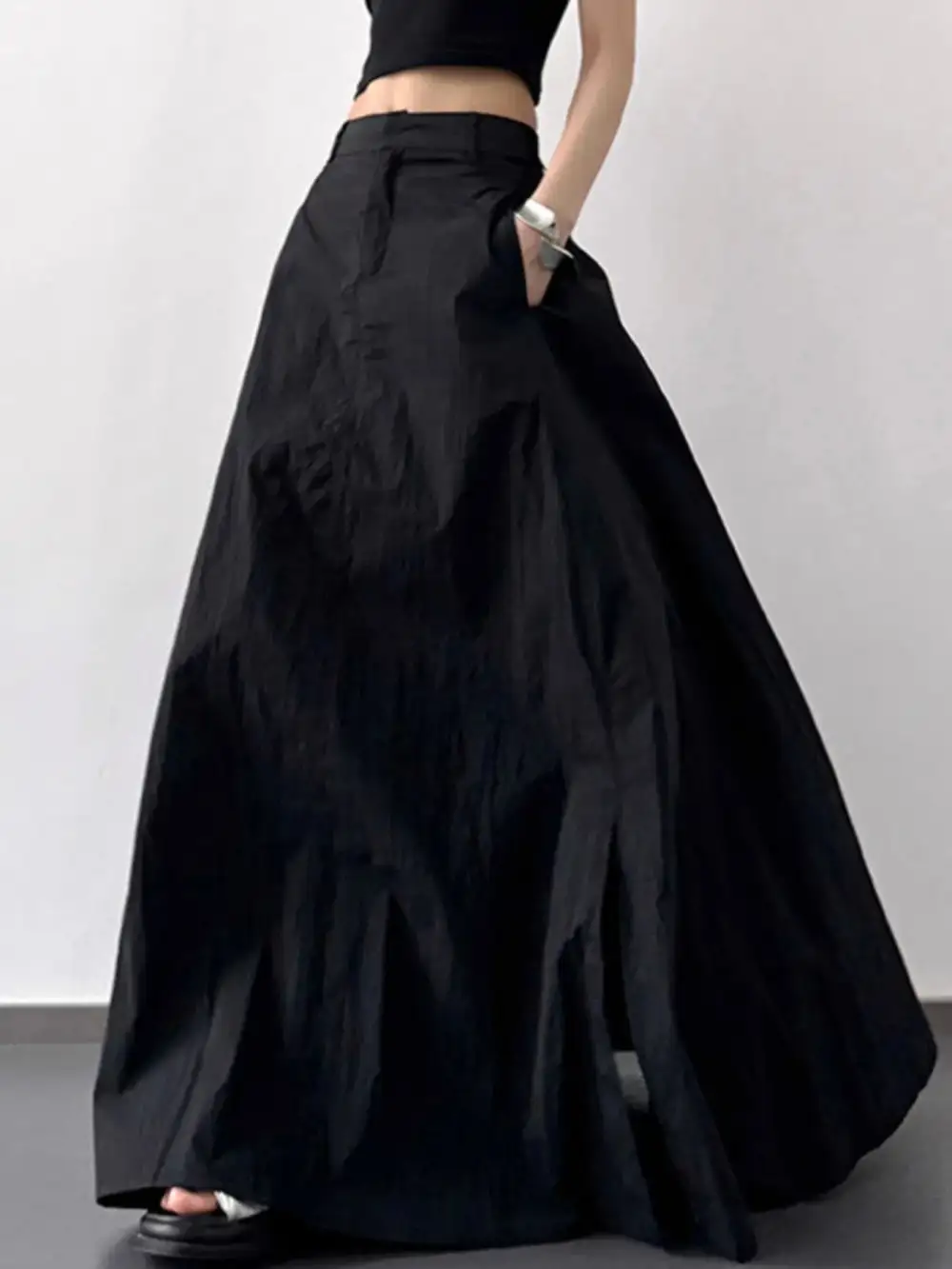 High Waisted Slit Maxi Skirt