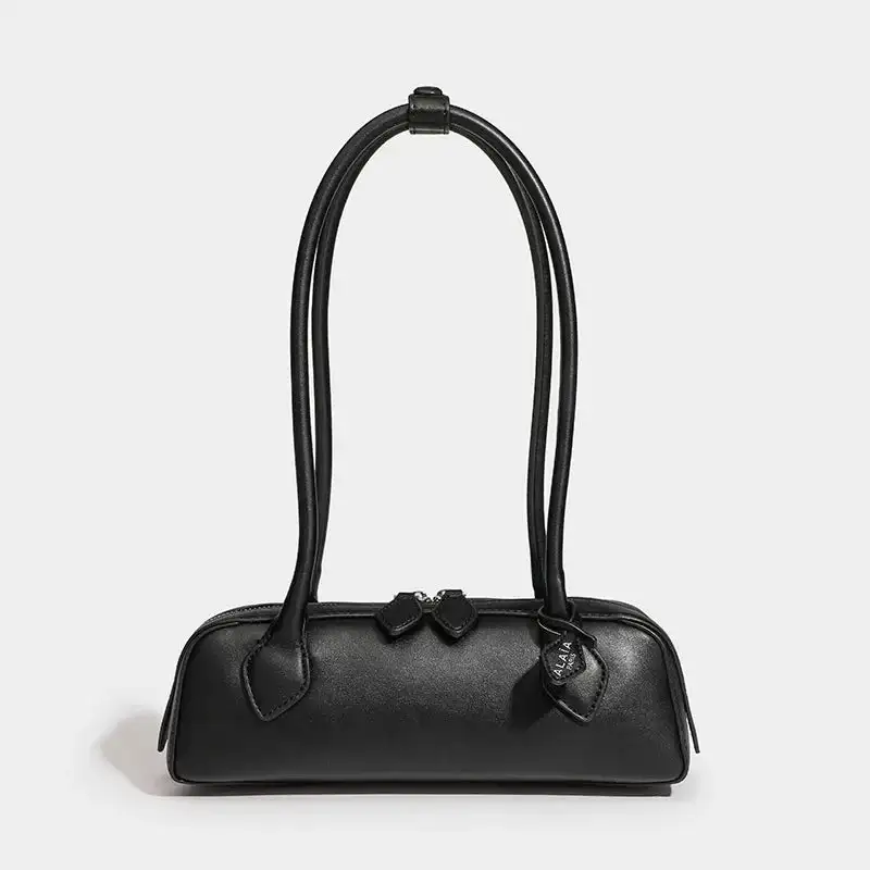 French Niche Sausage Bag – Retro Leather Underarm Crossbody