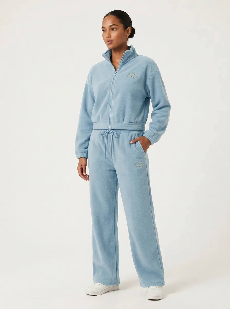 Women's Zip-Up Fleece Lounge Set